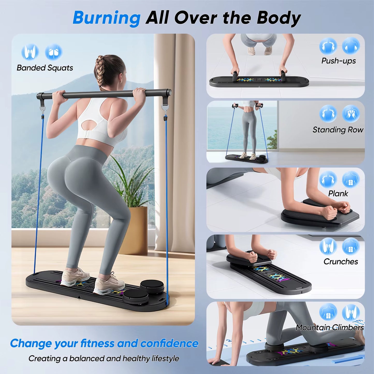 Abdominal Exercise Board Fitness Board Ab Wheel Workout Equipment for Home Pilates Fitness Musculation Rueda Abdominal